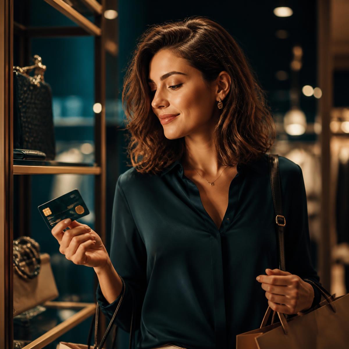A customer paying with a Optima card while shopping
